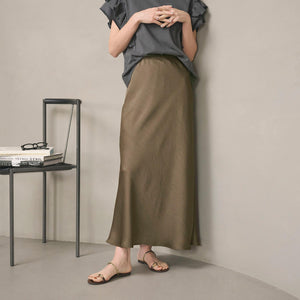 ポリエステルサテン マーメイドフレアスカート