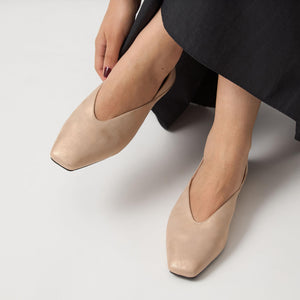 スクエア 2WAY フラットシューズ