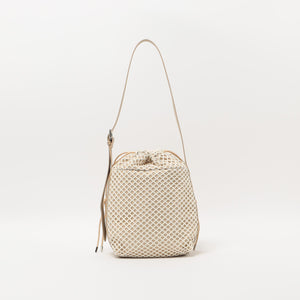 レザーライク×メッシュ コンビ ショルダーバッグ