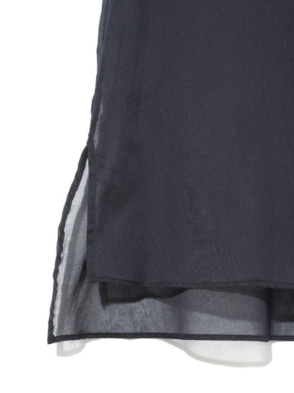 MIDIUMISOLID for Ladies シアースリットスリーブチュニックシャツ