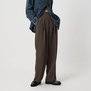 タックワイドストレートパンツ ウォッシャブル