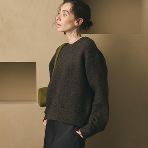 ウールブレンド シルクネップ ニットプルオーバー