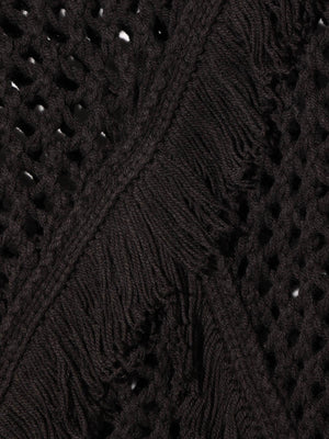 MIDIUMISOLID for Ladies フリンジメッシュプルオーバー