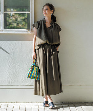 ヴィンテージシアー ギャザーワイドパンツ