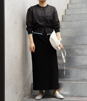 バイカラーシアーニットカーディガン