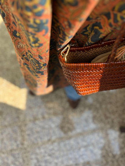 本革メッシュバック