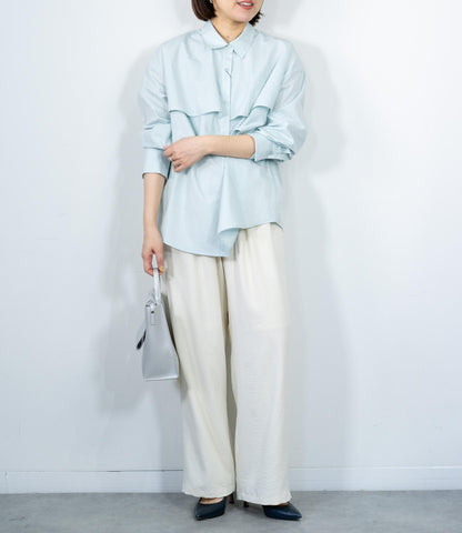 レイヤードライクダブルフリルシャツ