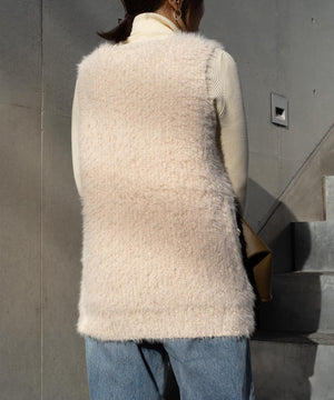 シャギーVネックニットベスト