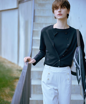 RAYON ELITE STRETCH クルーネック カーディガン