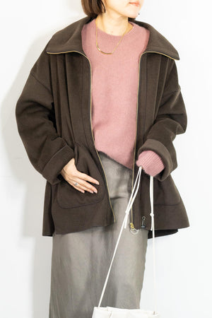 ニットパイルステンカラーコート