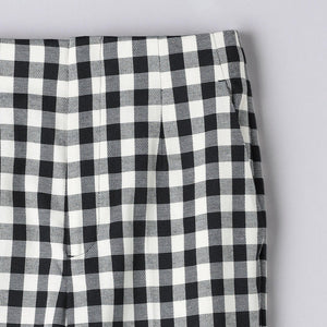 シャイニー ギンガムチェック パンツ
