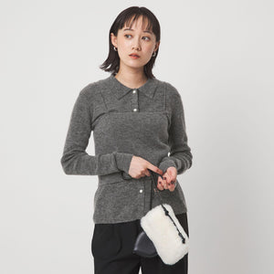 ポロニット カーディガン × ビスチェ ニット セット