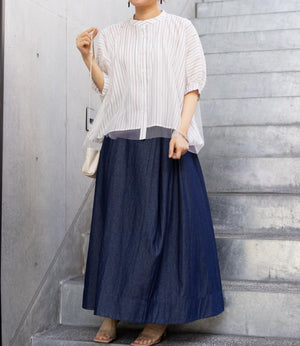 グレースフレアタックデニムスカート