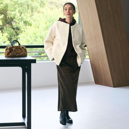 ブークレ ノーカラーブルゾン