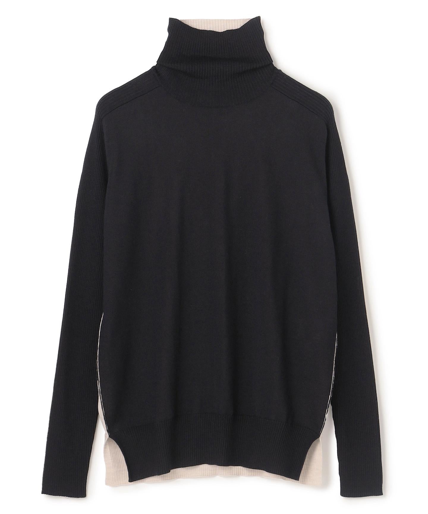 LA MONNAIE / バイカラーウールタートルニット