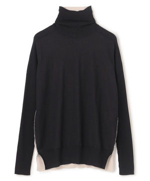 LA MONNAIE / バイカラーウールタートルニット