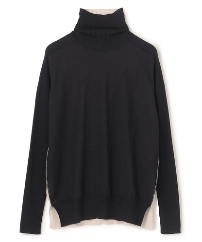 LA MONNAIE / バイカラーウールタートルニット