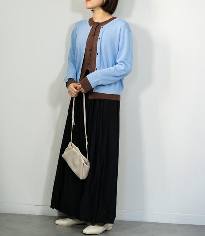 レイヤード風バイカラーカーディガン