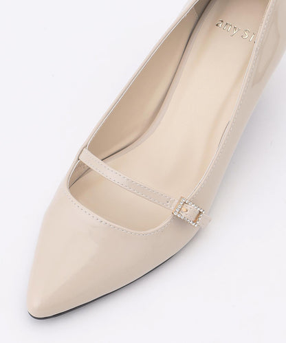 ミニストーンバックル パンプス