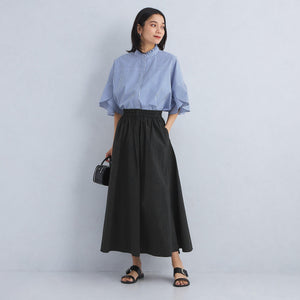 ボリューム ギャザー フレア スカート