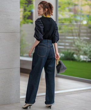 23区DENIM ストレッチ ワイドパンツ