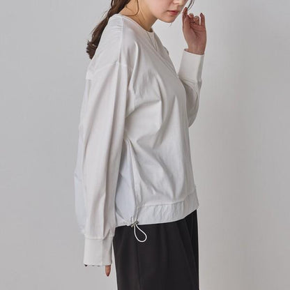 布帛ドッキングカットソー