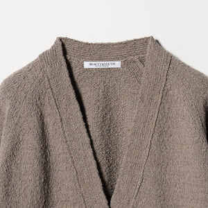 ポリエステルコットンシルク Vネックカーディガン ウォッシャブル