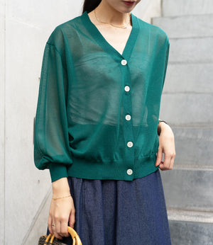 シャープネックシアーカーディガン