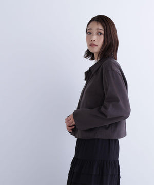 ステンカラーフェイクスエードブルゾン