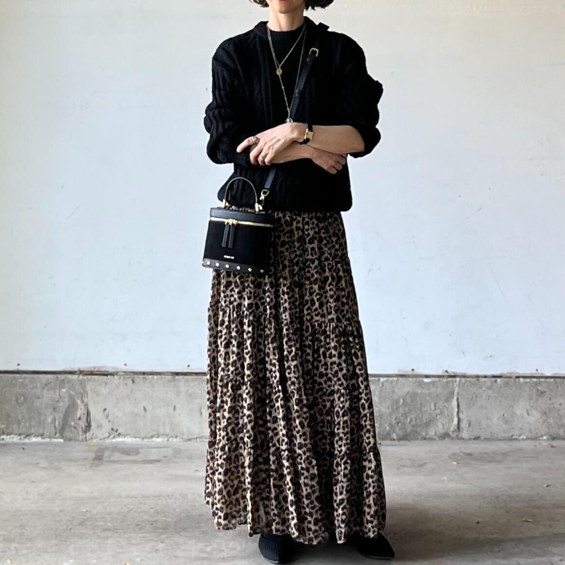 レオパードティアードスカート