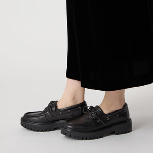 レースアップモカシン フラット45↑