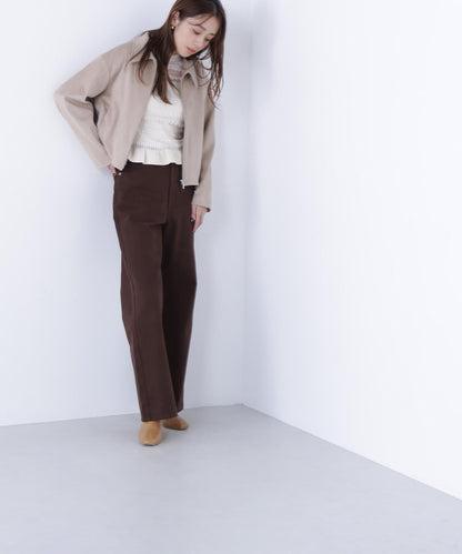 ステンカラーフェイクスエードブルゾン