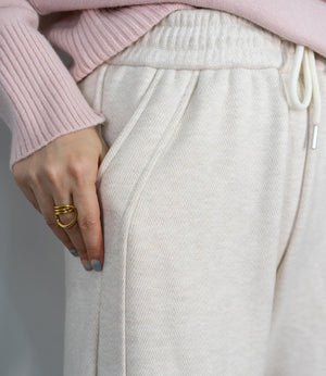 ヘリンボーン裏起毛イージーパンツ