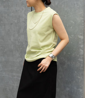 USAコットンコンパクトノースリーブカットソー