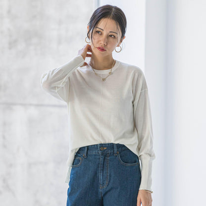 【WEB限定】ベーシックウールクルーネックニット≪洗える≫