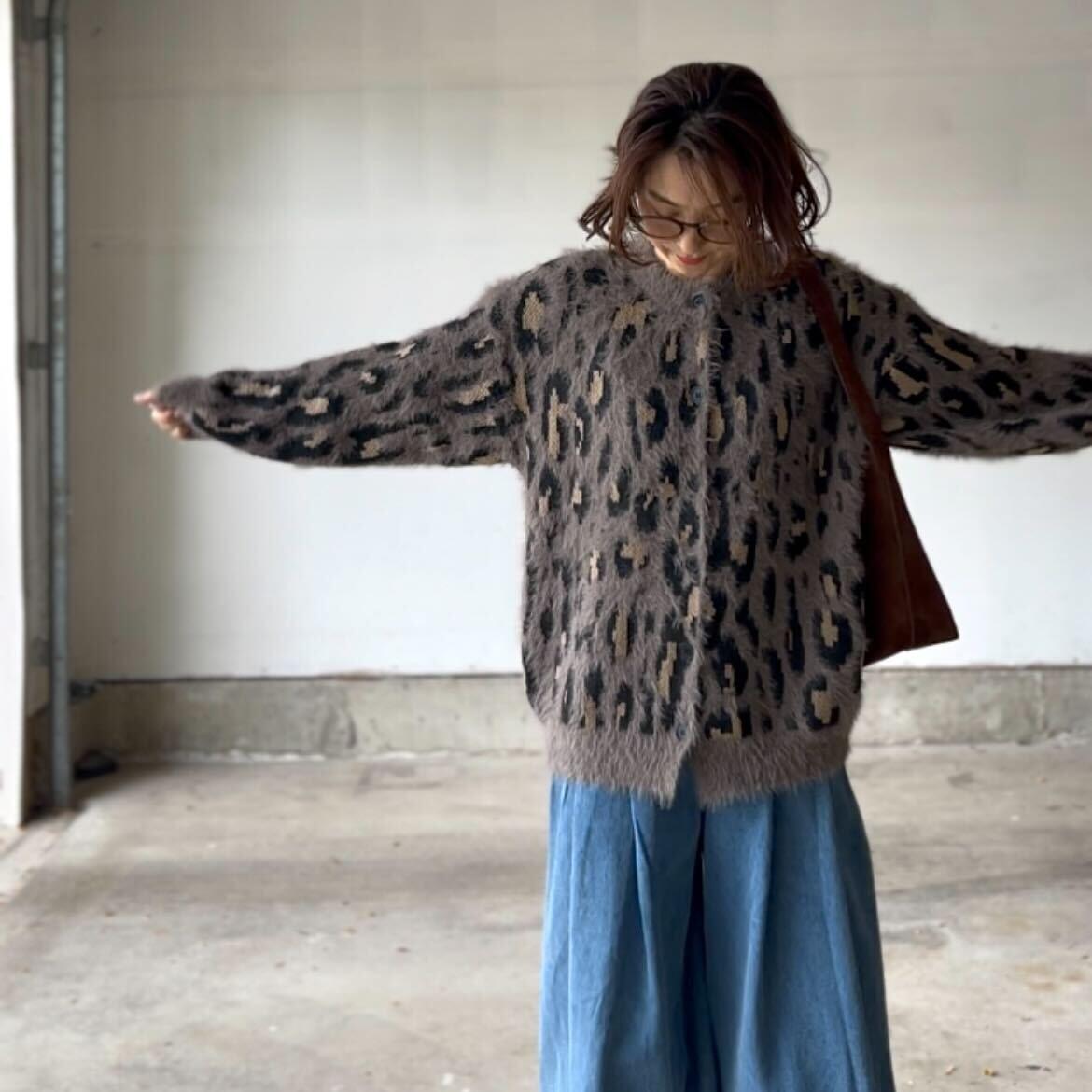 アンゴラレオパードカーディガン