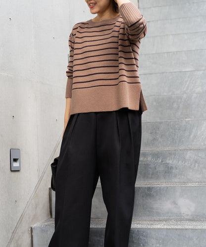 ボーダー柄ニット