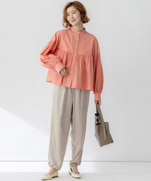 ドレープサテン 2WAY ドロスト パンツ