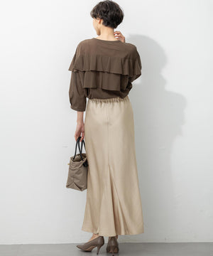 クリアトリコットジャージー フリルデザイン カットソー