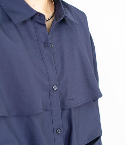 レイヤードライクダブルフリルシャツ