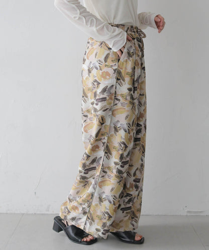 ペインティングフラワーイージーパンツ