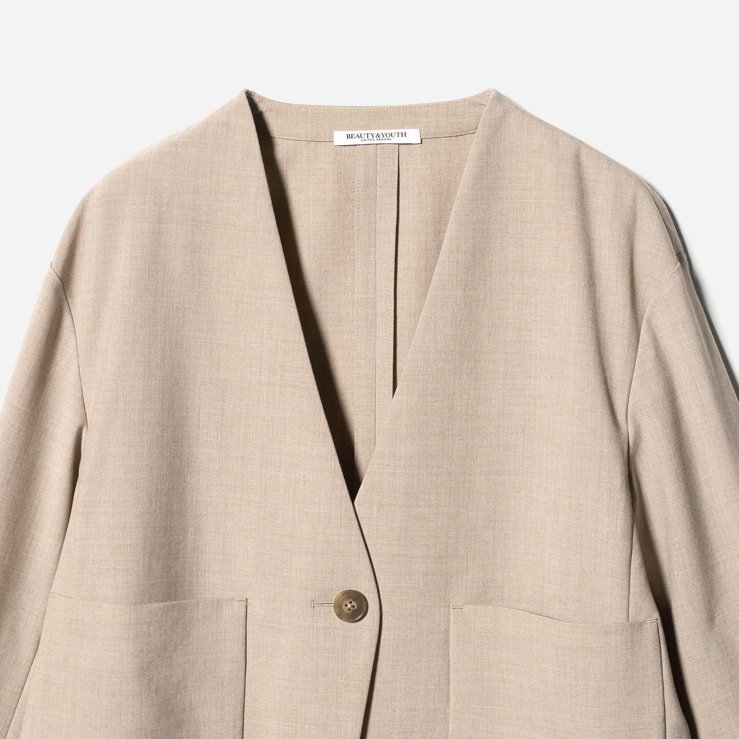 ポリエステルブレンド カラーレス ショートジャケット