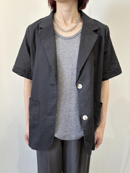 リネン半袖ジャケット