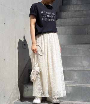 レタリングスリムTシャツ