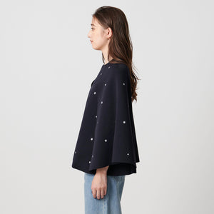 エンブロイダリー フラワー ケープニット ‐ウォッシャブル‐