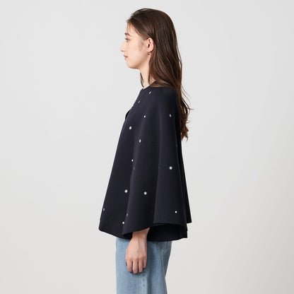 エンブロイダリー フラワー ケープニット ‐ウォッシャブル‐