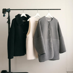【WEB限定】ボア×フェイクムートン リバーシブルジャケット