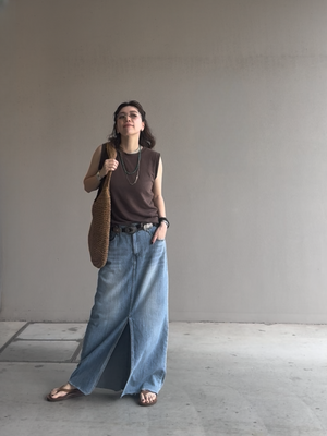 サマーロングデニムスカート