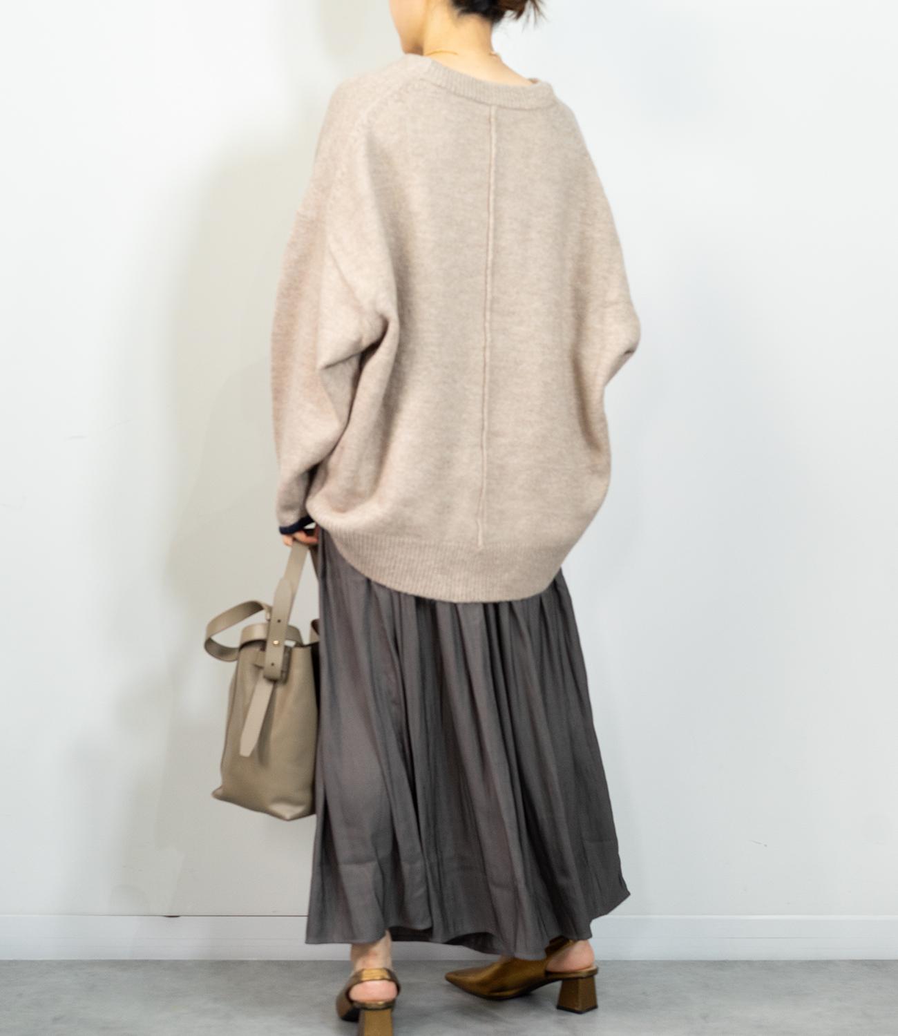 バイカラールーズVネックニット