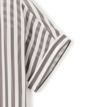 ストライププリント シフォン ブラウス